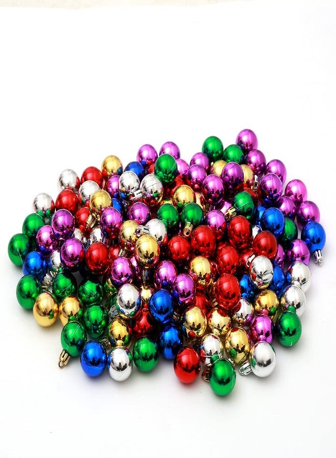 TKYGU 144 PCS/1.18 inch Christmas Tree Ornaments, Christmas Ball Decoration Set Color Mixing（Red Green Gold Blue Rose red Silver） Christmas Ball Shatterproof Hanging Tree Ornament Set - Image 4